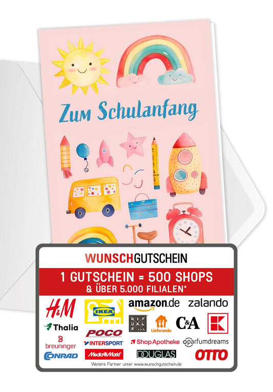 Zum Schulanfang - Wasserfarbe (Gutscheinwert)