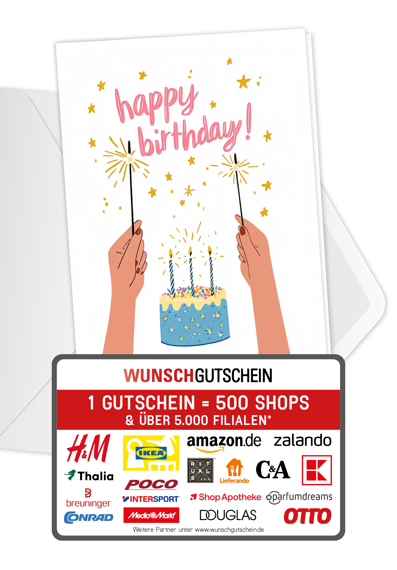 Happy Birthday - Wunderkerzen Torte