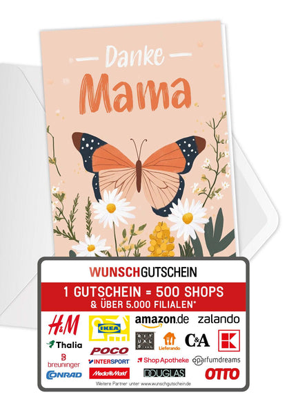 Danke Mama - Schmetterling Orange