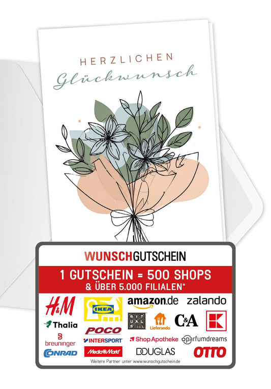 Herzlichen Glückwunsch - Blumenstrauß