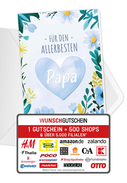 Für den allerbesten Papa - Herz Blumen