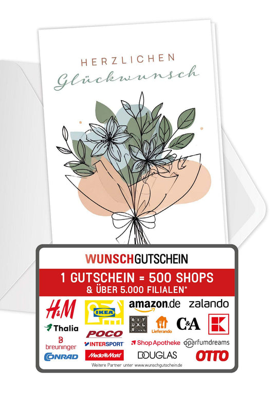 Herzlichen Glückwunsch - Blumenstrauß PDF
