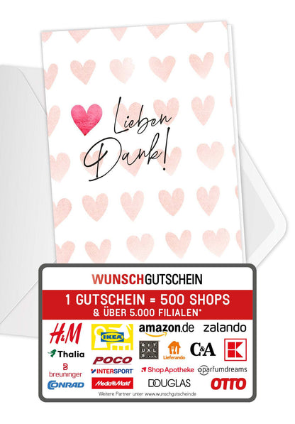 Lieben Dank - Herzen Aquarell PDF