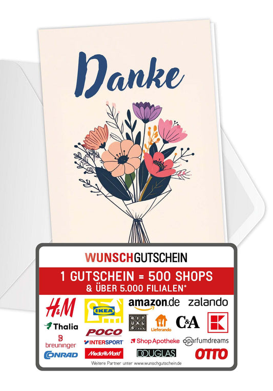 Danke - Blumenstrauß Beige