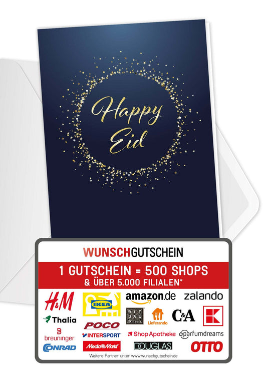 Happy Eid - Blau Gold
