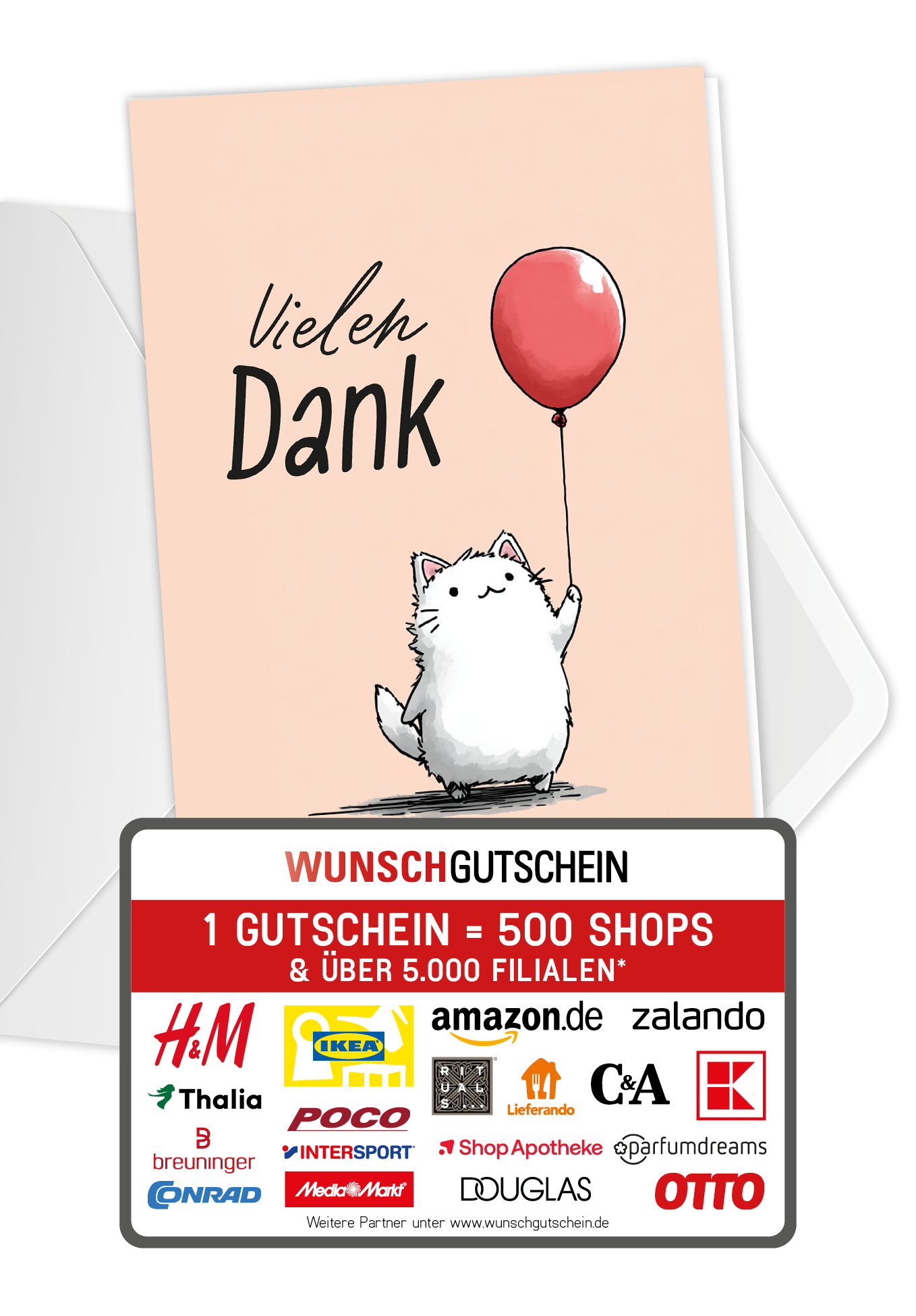 Vielen Dank - Katze Luftballon