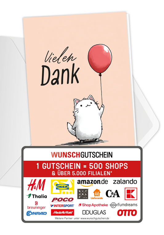Vielen Dank - Katze Luftballon
