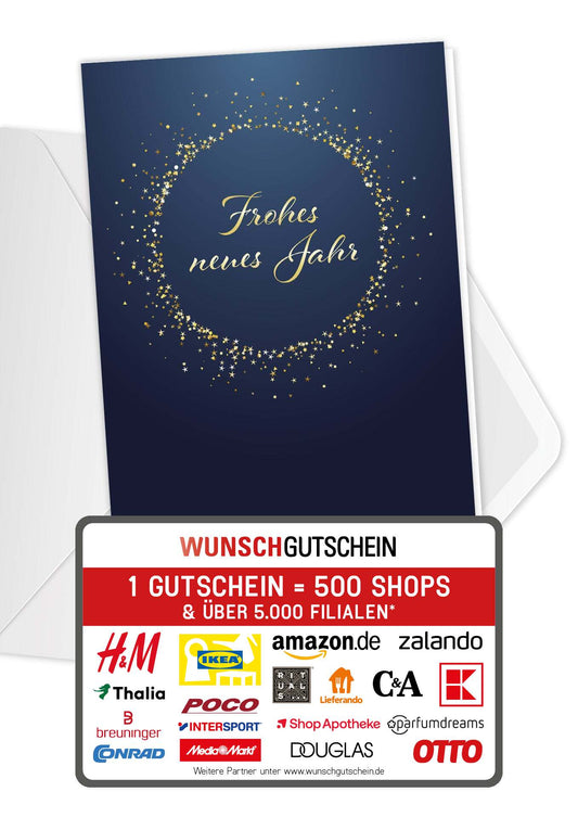 Frohes neues Jahr - Gold Blau