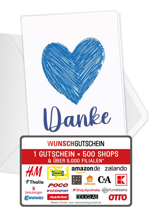 Danke - Herz Blau