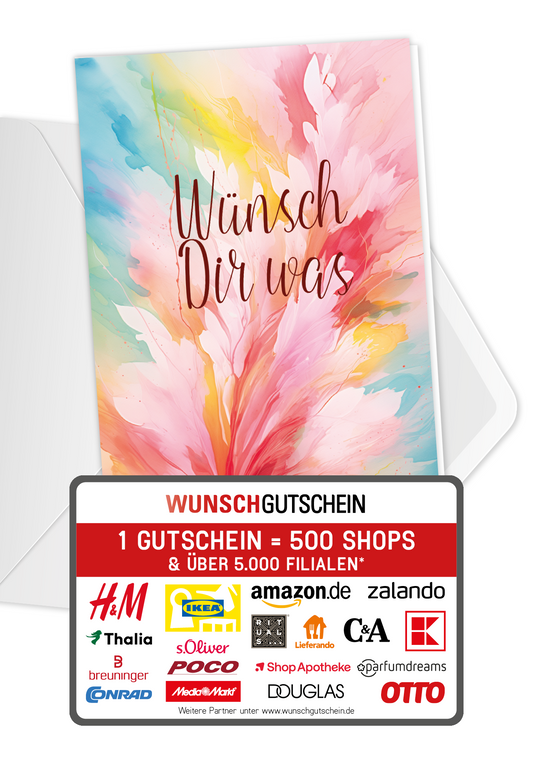 Wunschgutschein Wünsch dir was - Bunt PDF – Geschenkgutschein Ansicht 1