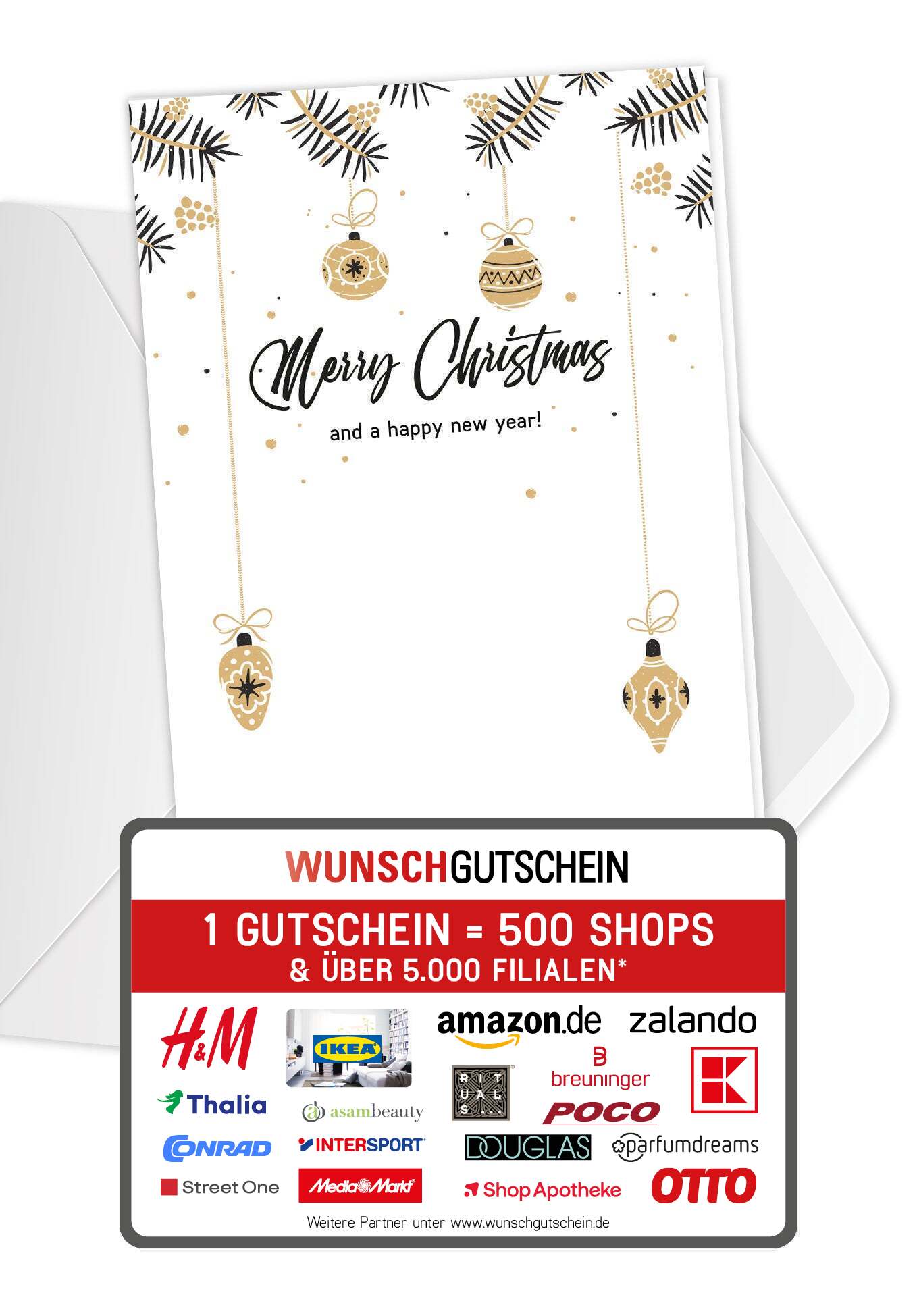Merry Christmas - Christbaumkugel (Gutscheinwert)
