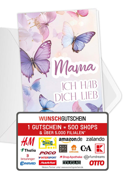 Mama hab dich lieb - Schmetterlinge Lila