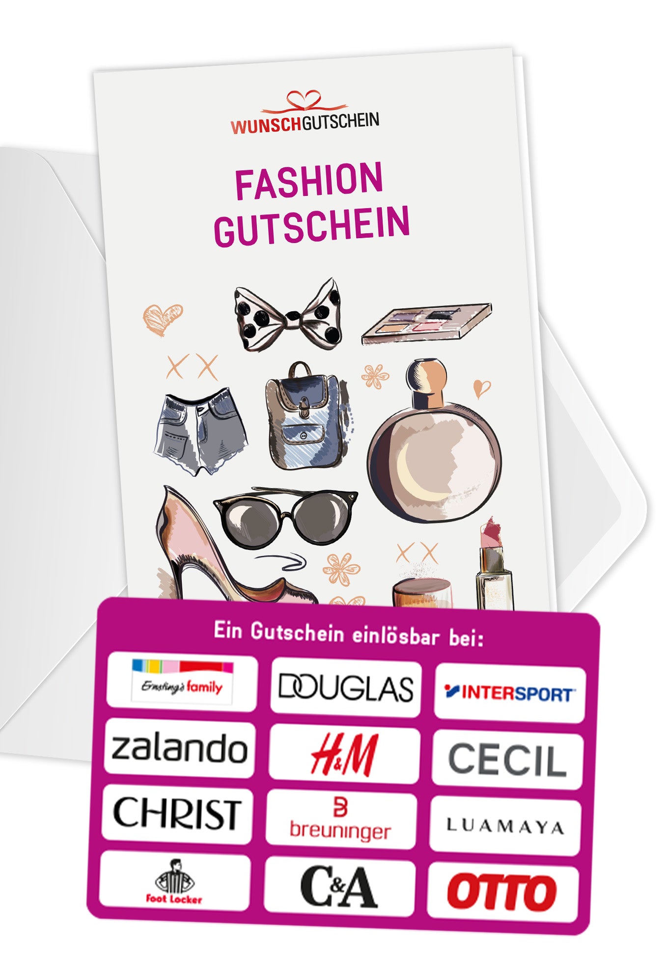 Wunschgutschein Fashion Gutschein - Einlösbar für Modeartikel und Accessoires – Geschenkgutschein Ansicht 1
