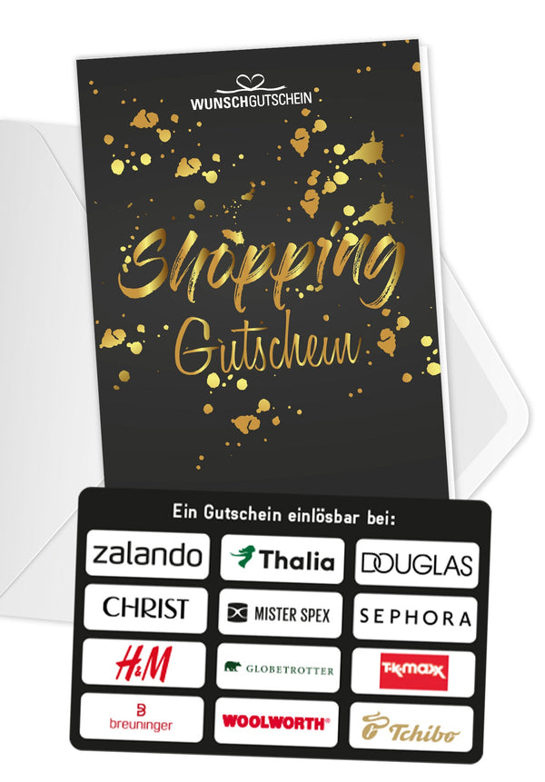 Wunschgutschein Shopping Gutschein – Einlösbar bei beliebten Top-Marken PDF – Geschenkgutschein Ansicht 1