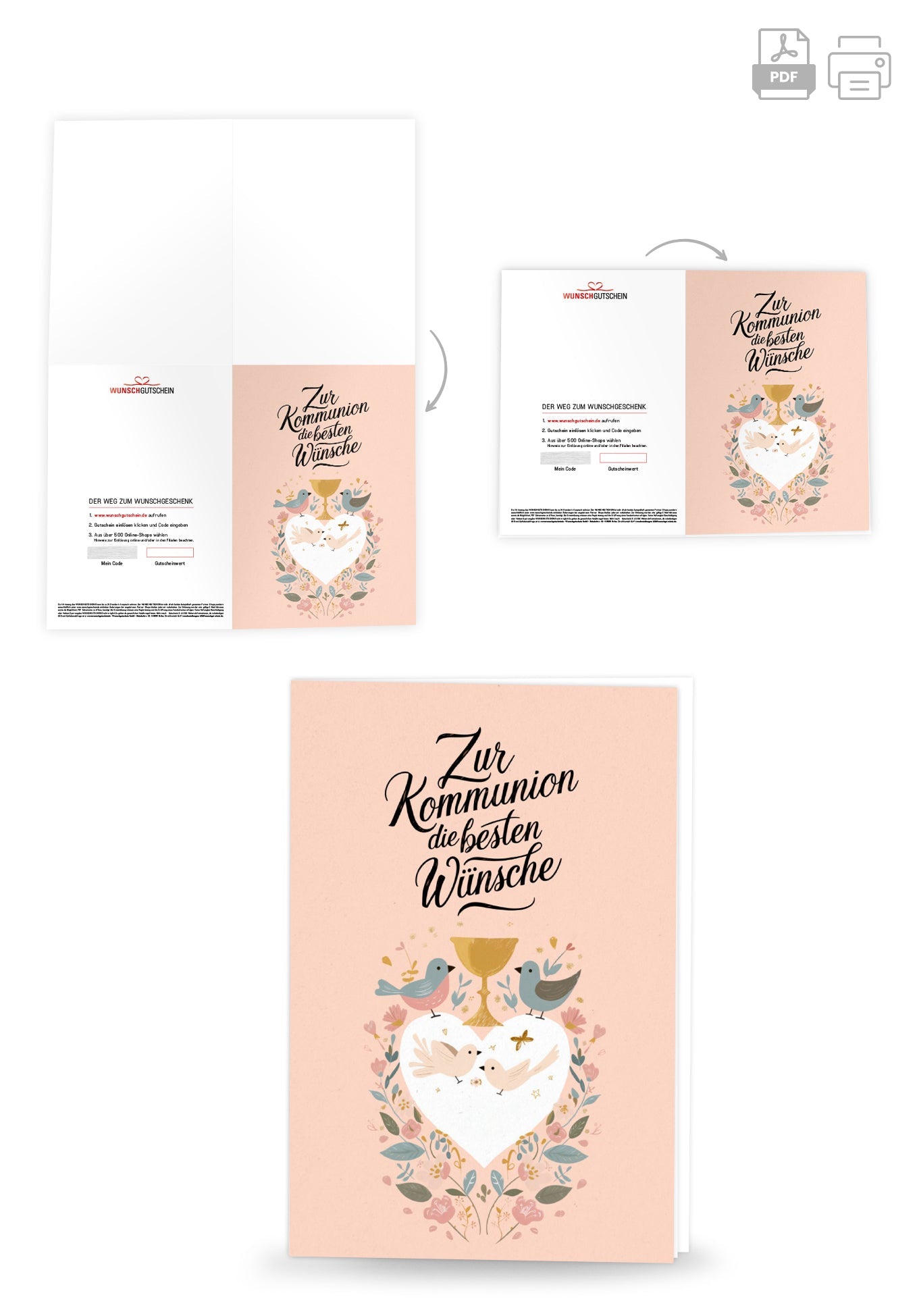 Zur Kommunion - Herz Vögel PDF