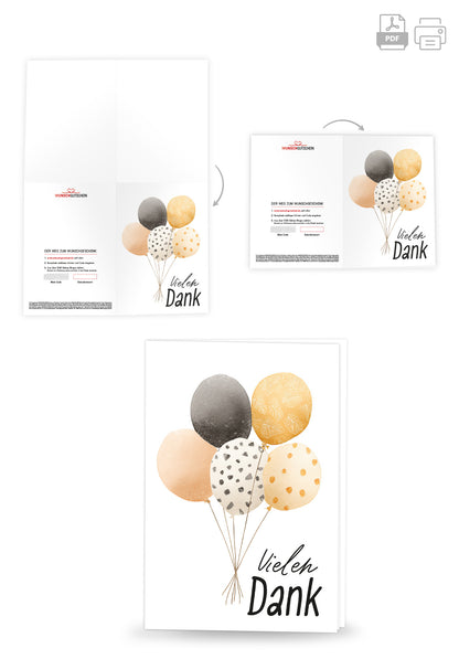 Vielen Dank - Ballons Wasserfarbe