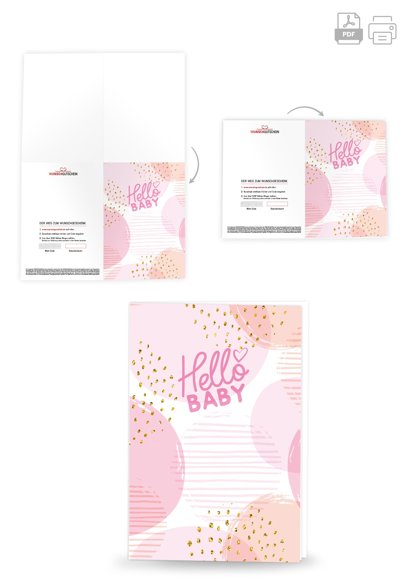 Wunschgutschein Hello Baby - Rosa – Geschenkgutschein Ansicht 4