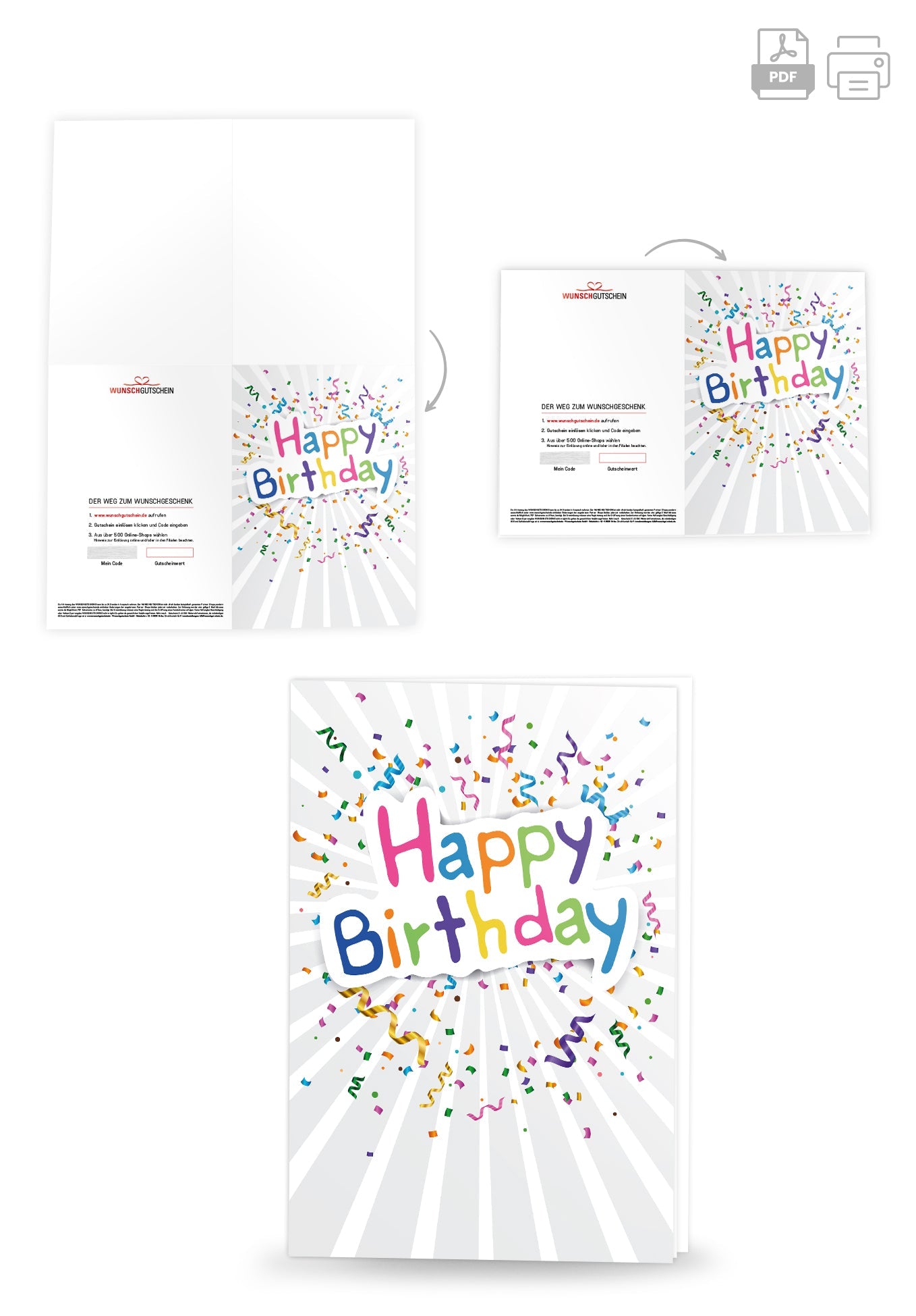 Happy Birthday - Konfetti PDF