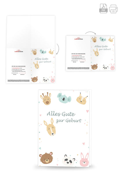 Alles Gute zur Geburt - Tiere PDF