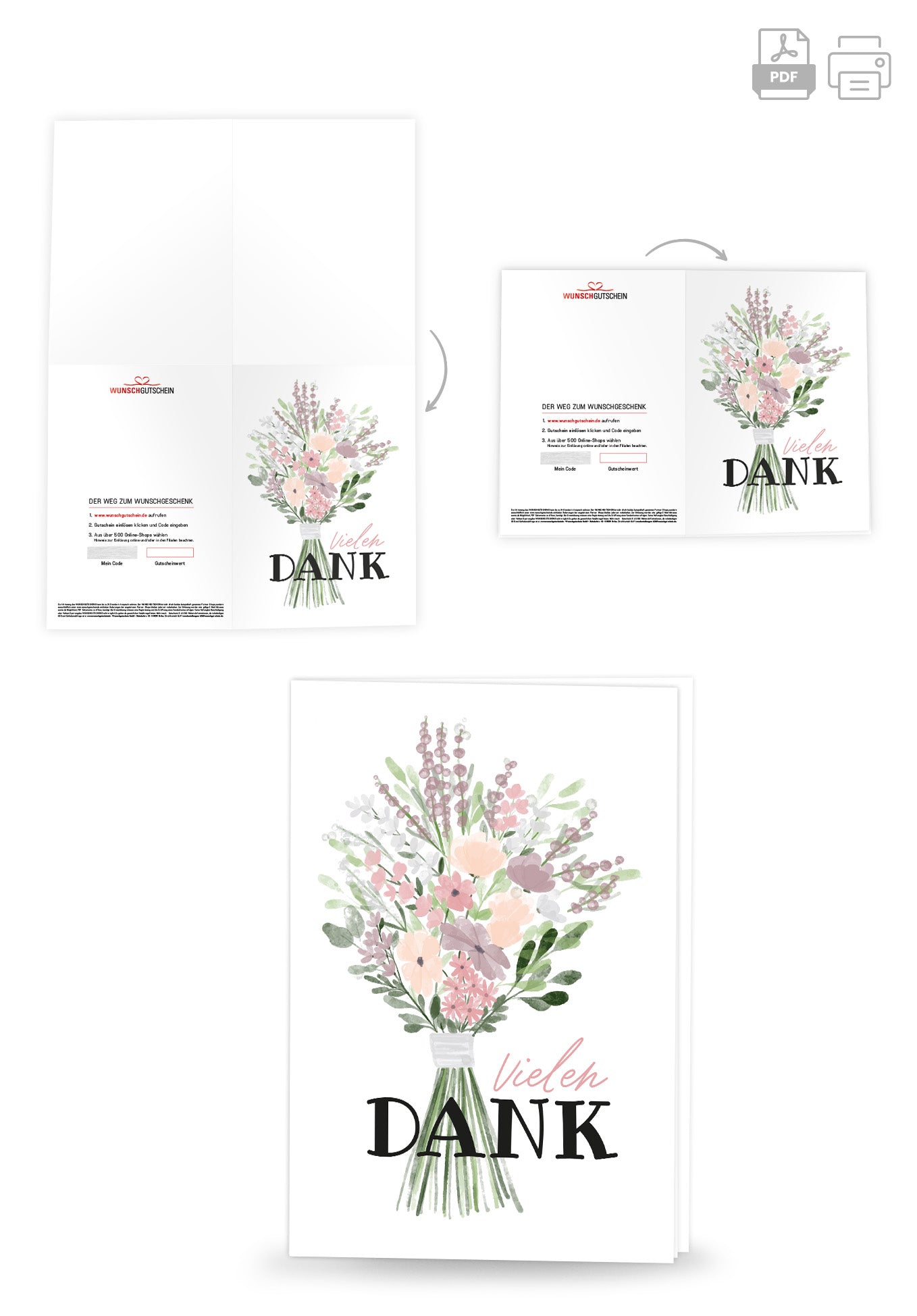 Vielen Dank - Blumenstrauss Lila