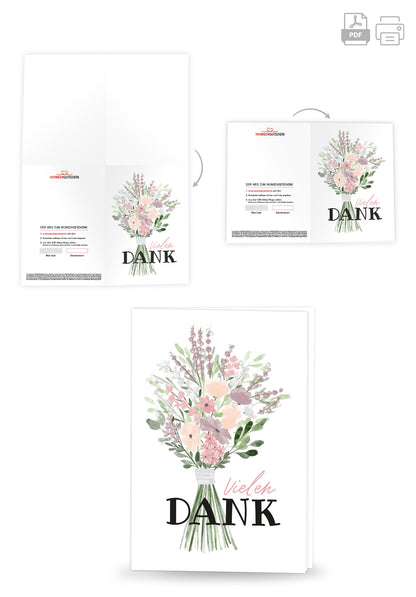 Vielen Dank - Blumenstrauss Lila