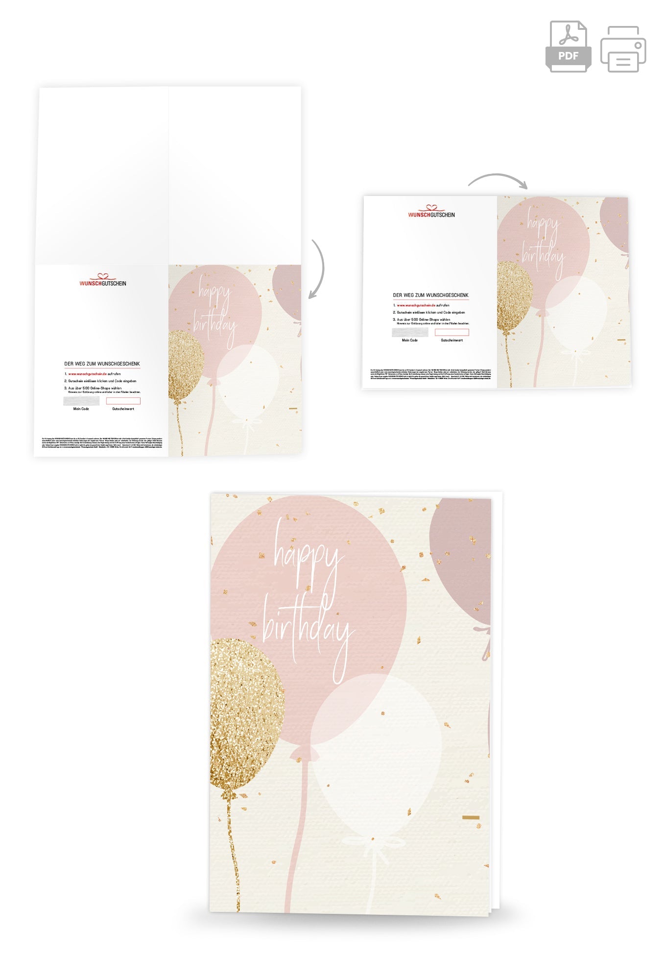 Happy Birthday - Ballons Rosa PDF