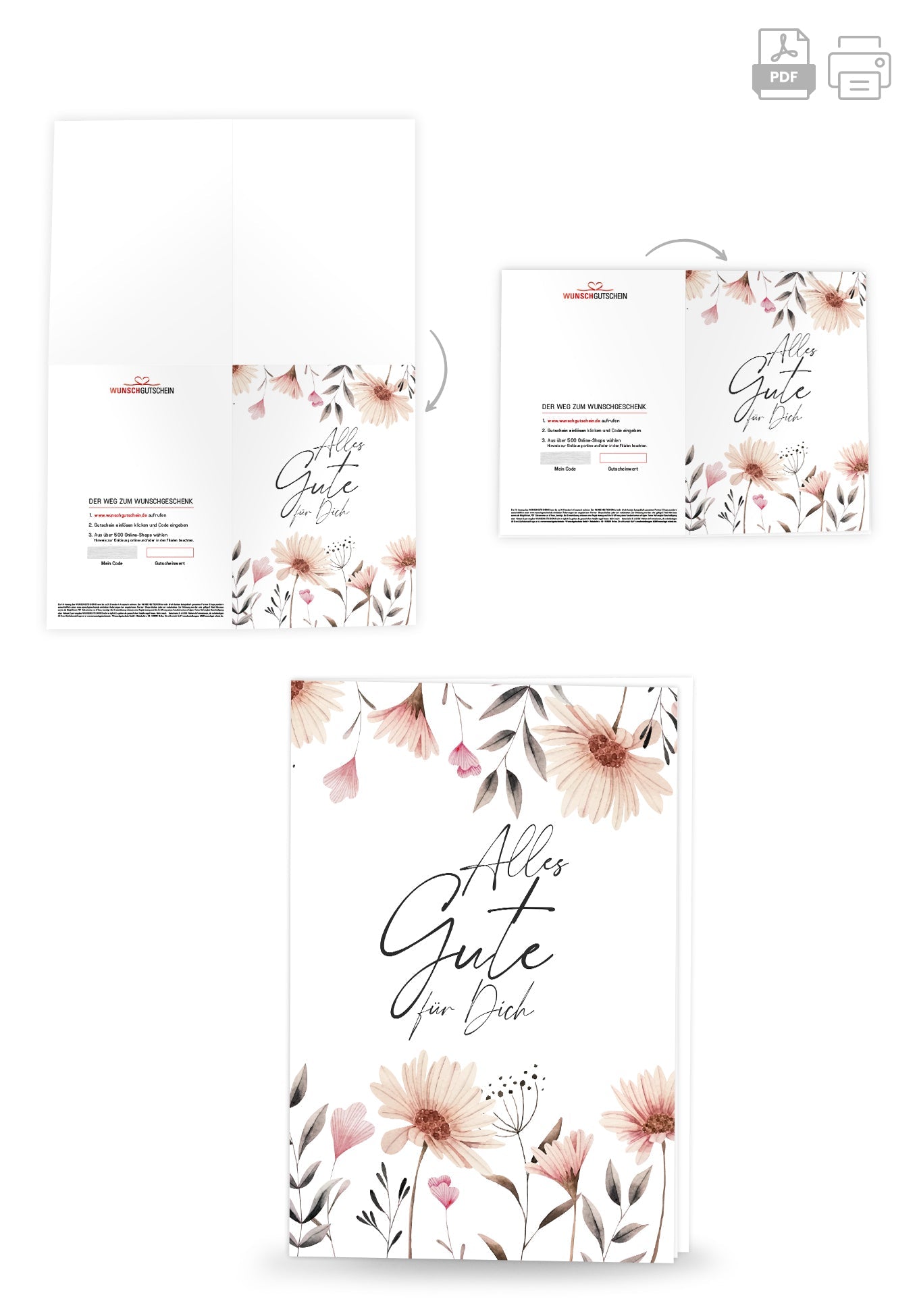 Alles Gute - Blumen weiß PDF