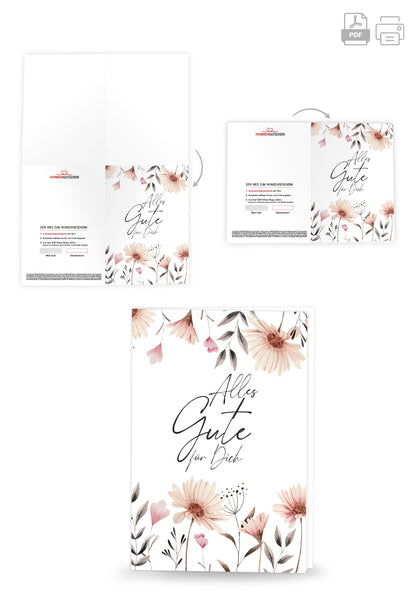 Alles Gute - Blumen weiß PDF