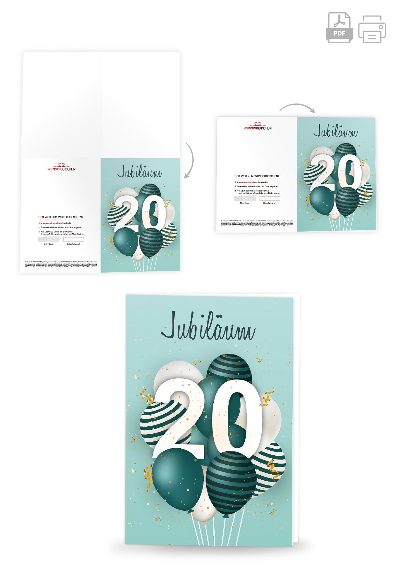 20 Jahre Jubiläum - Ballons Grün PDF