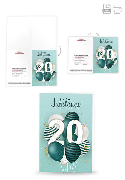 20 Jahre Jubiläum - Ballons Grün PDF