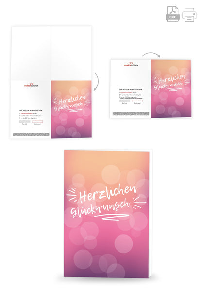 Wunschgutschein Herzlichen Glückwunsch - Pink – Geschenkgutschein Ansicht 4