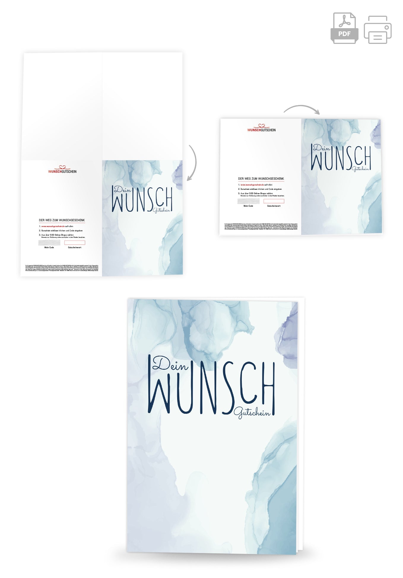 Dein Wunschgutschein - Aquarell Blau PDF