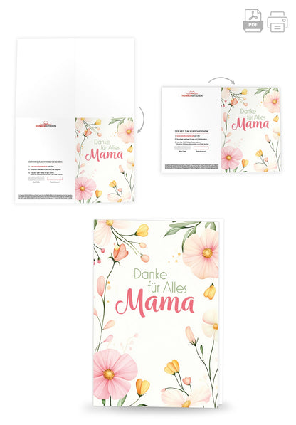 Danke für Alles Mama - Blumenrahmen PDF