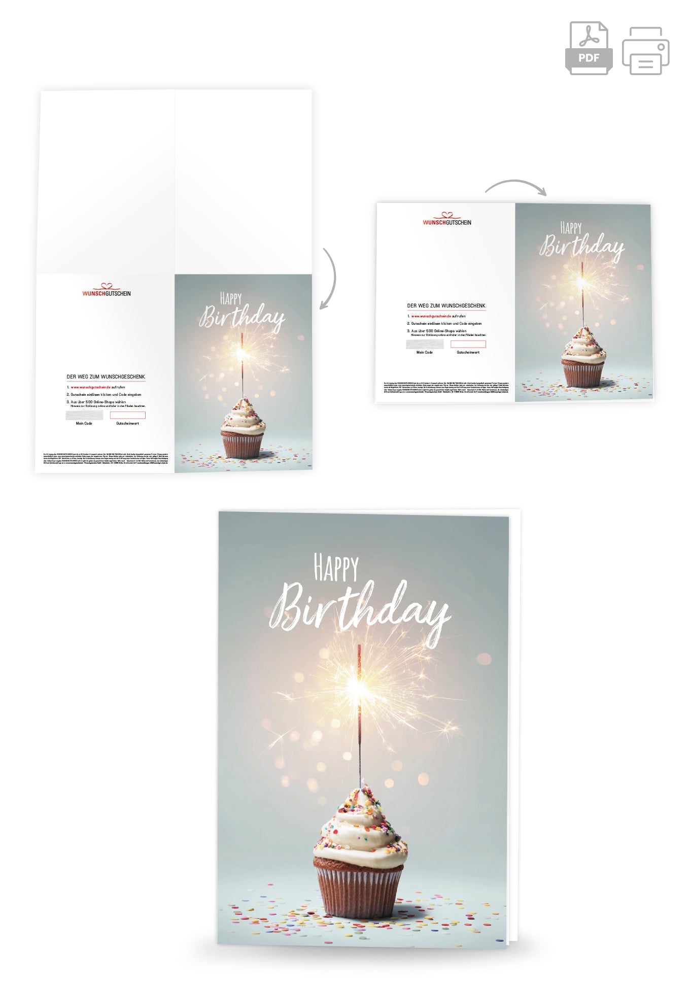 Wunschgutschein Happy Birthday - Muffin – Geschenkgutschein Ansicht 4
