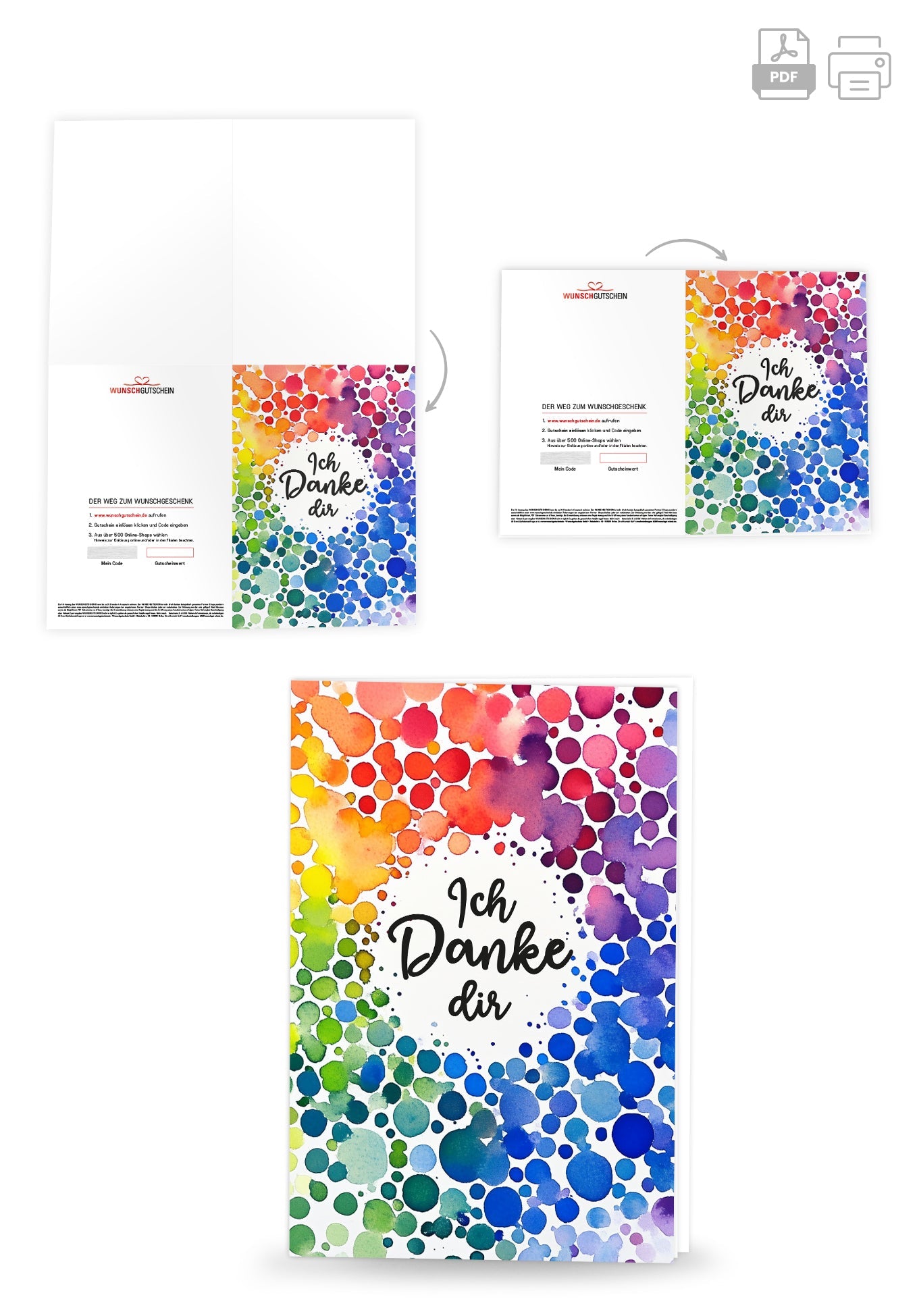 Ich danke dir - Punkte Bunt PDF