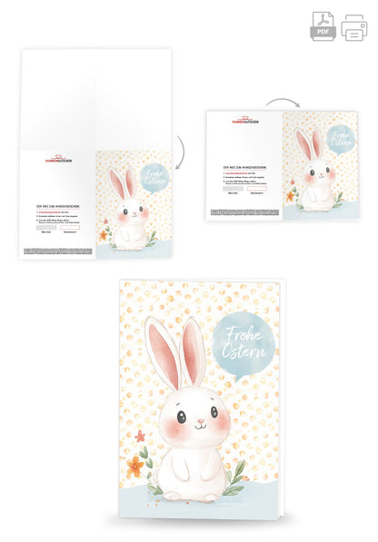 Frohe Ostern - Hase Sprechblase PDF
