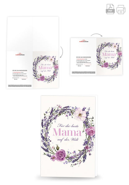 Für die beste Mama - Blumenkranz Lila PDF