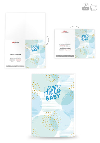 Wunschgutschein Hello Baby - Blau – Geschenkgutschein Ansicht 4