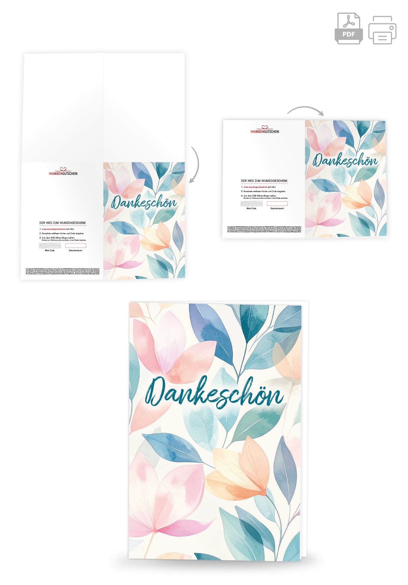 Dankeschön - Blätter Bunt PDF