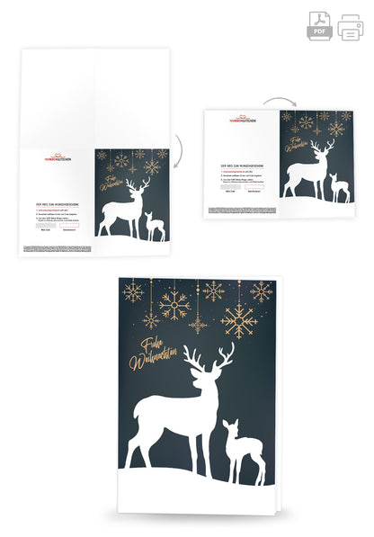 Frohe Weihnachten - Rentier Grün PDF