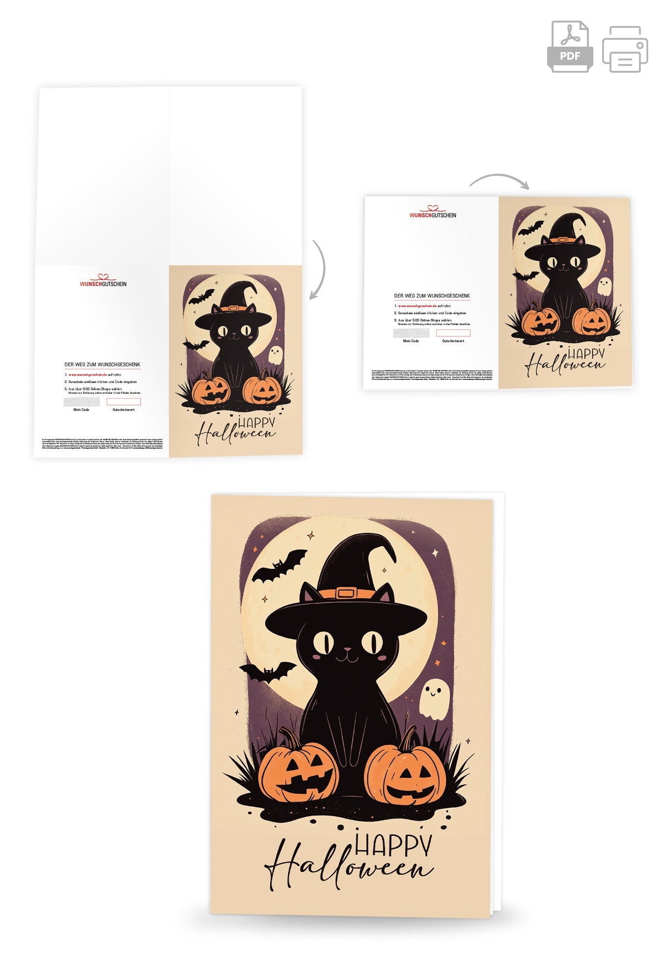 Wunschgutschein Happy Halloween - Katze – Geschenkgutschein Ansicht 4