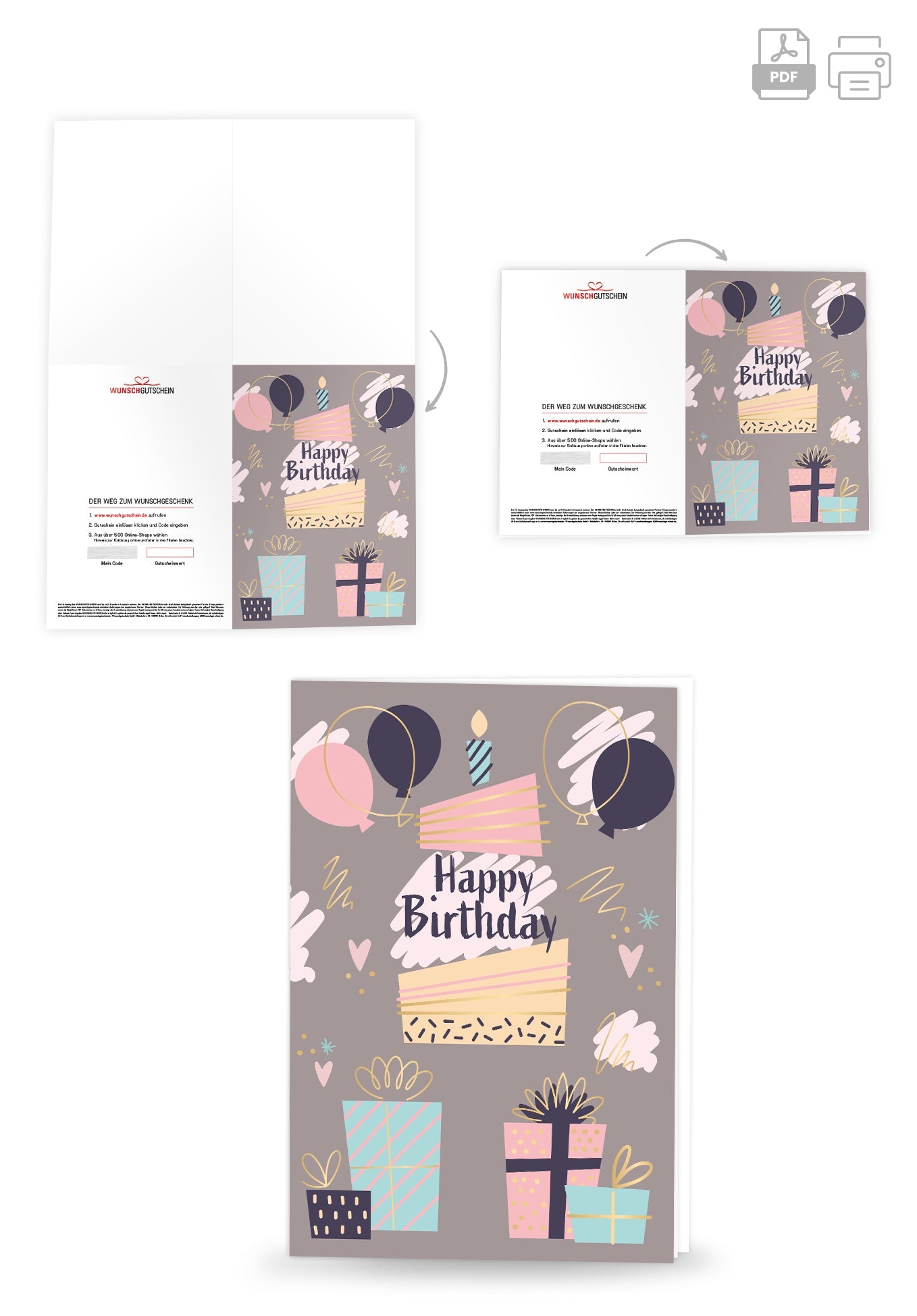 Happy Birthday - Grau PDF