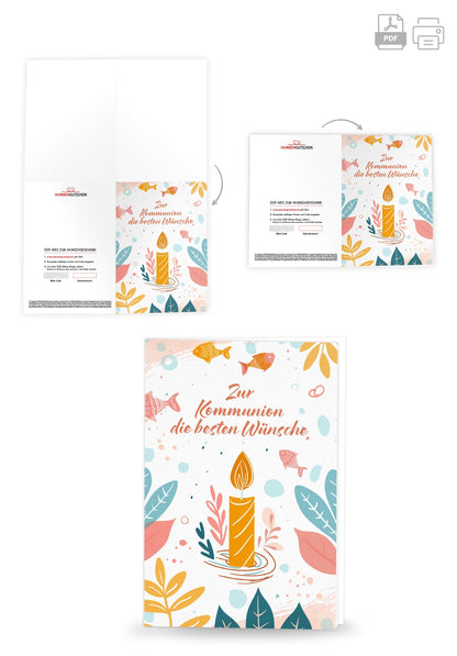 Zur Kommunion - Kerze Fische PDF