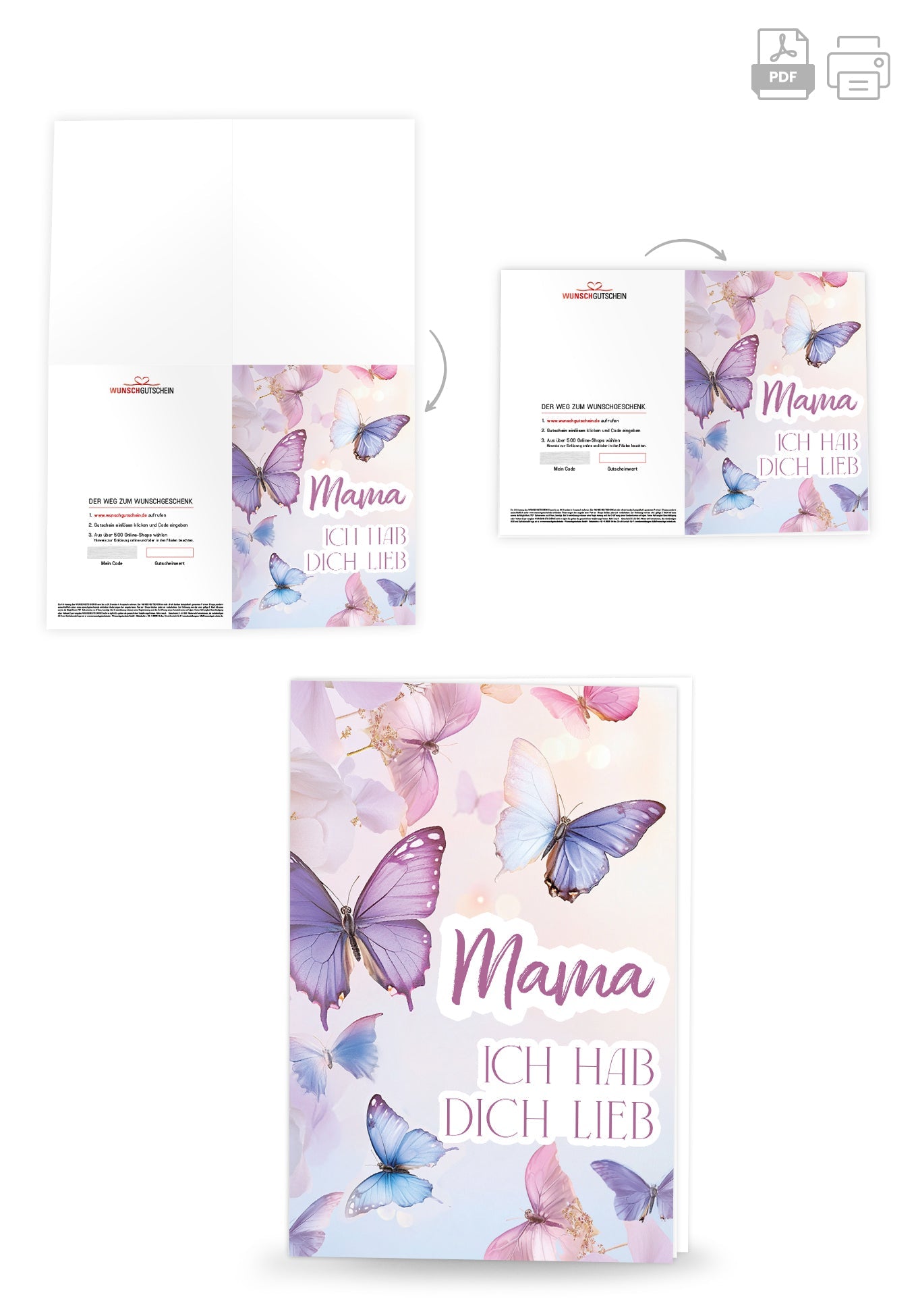 Mama hab dich lieb - Schmetterlinge Lila PDF