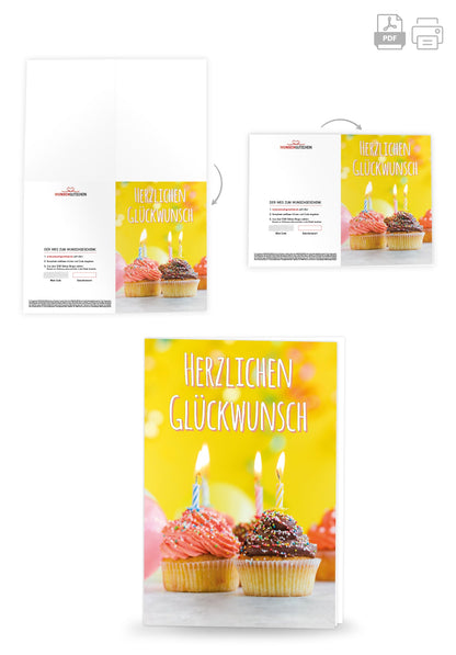 Wunschgutschein Herzlichen Glückwunsch - Muffins – Geschenkgutschein Ansicht 4
