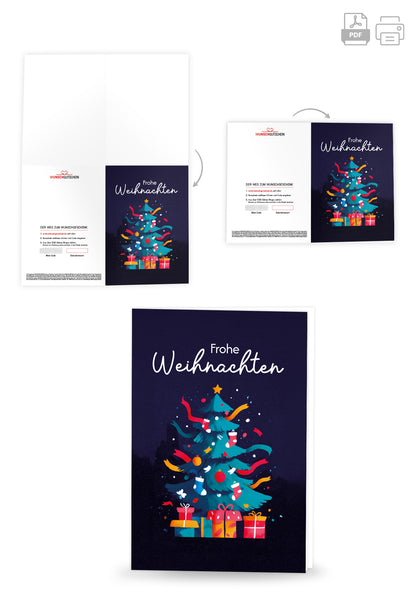 Frohe Weihnachten - Tannenbaum Bunt PDF