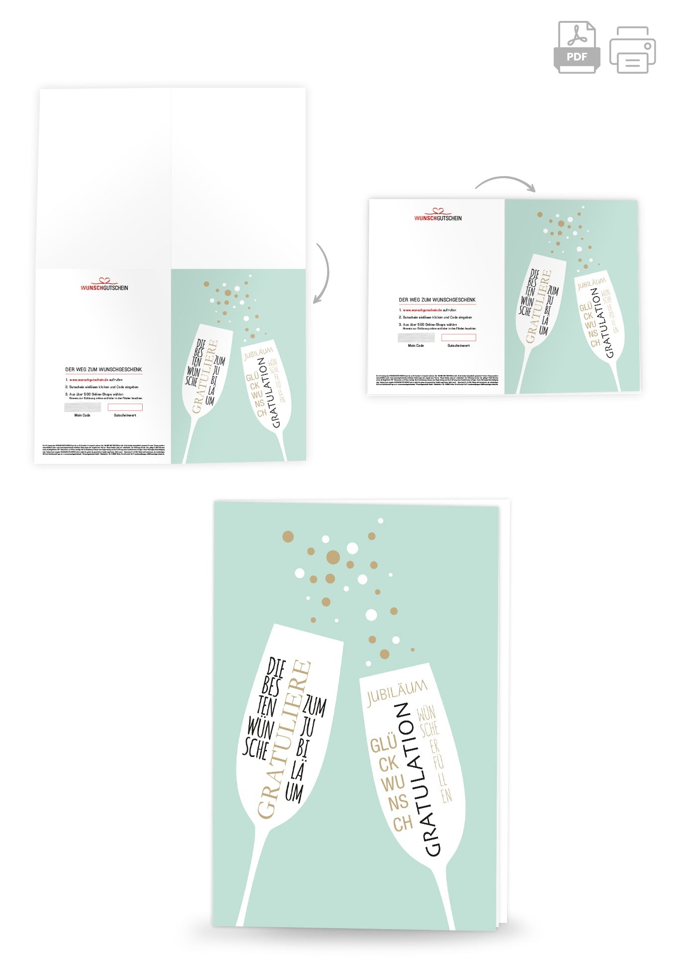 Gratulation - Jubiläum Grün PDF