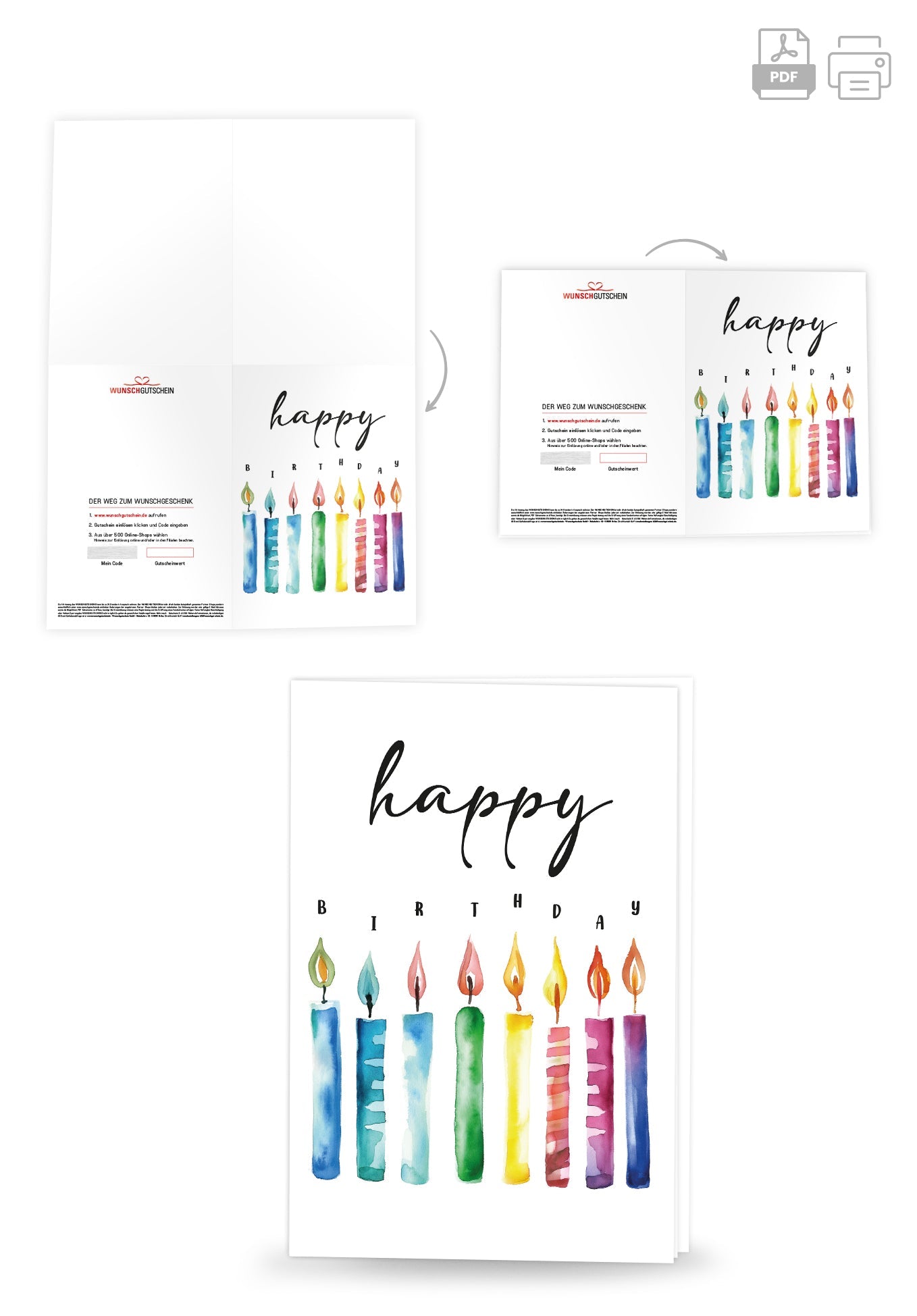 Happy Birthday - Kerzen PDF