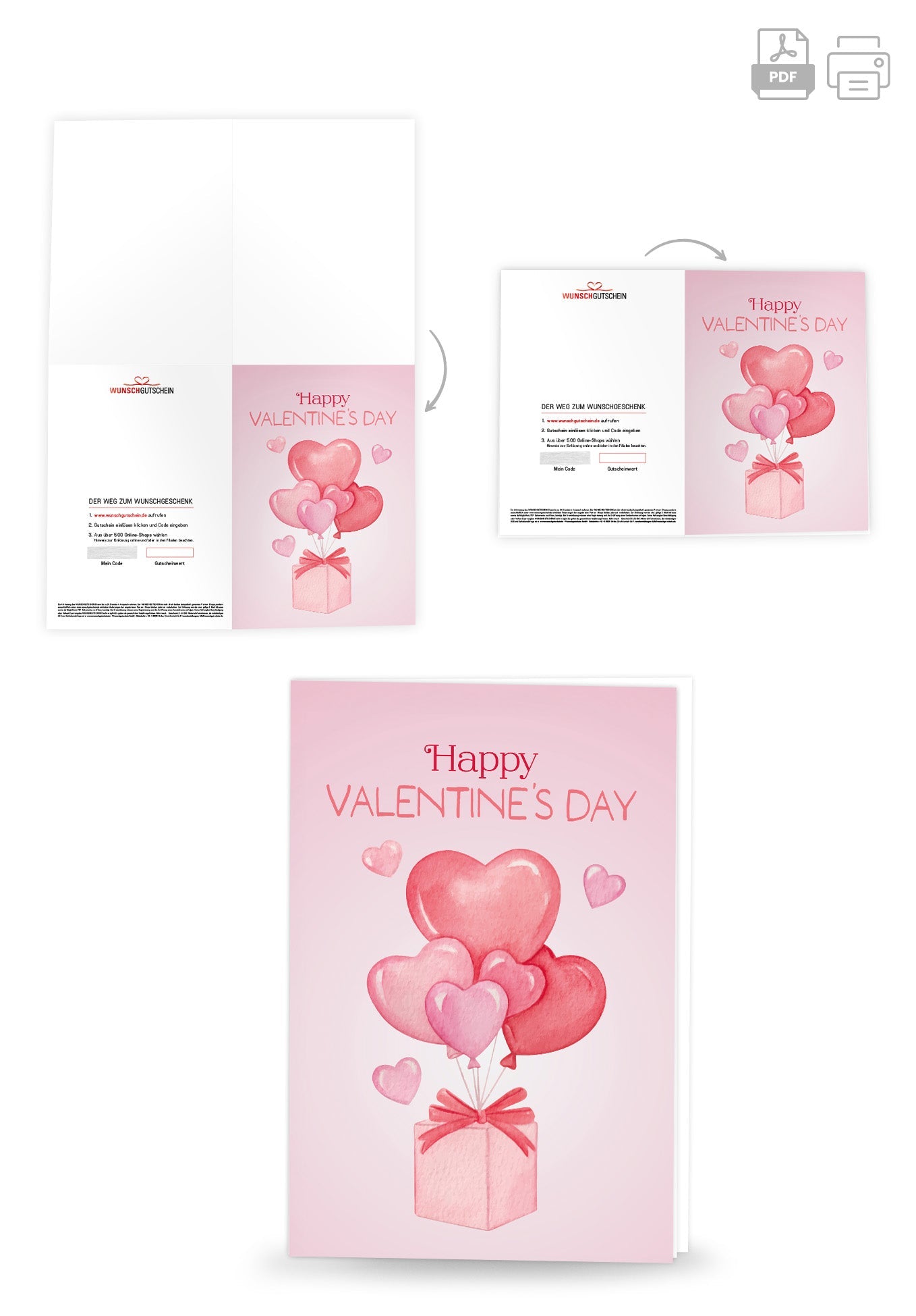 Wunschgutschein Happy Valentine's Day - Paket Herzen – Geschenkgutschein Ansicht 4