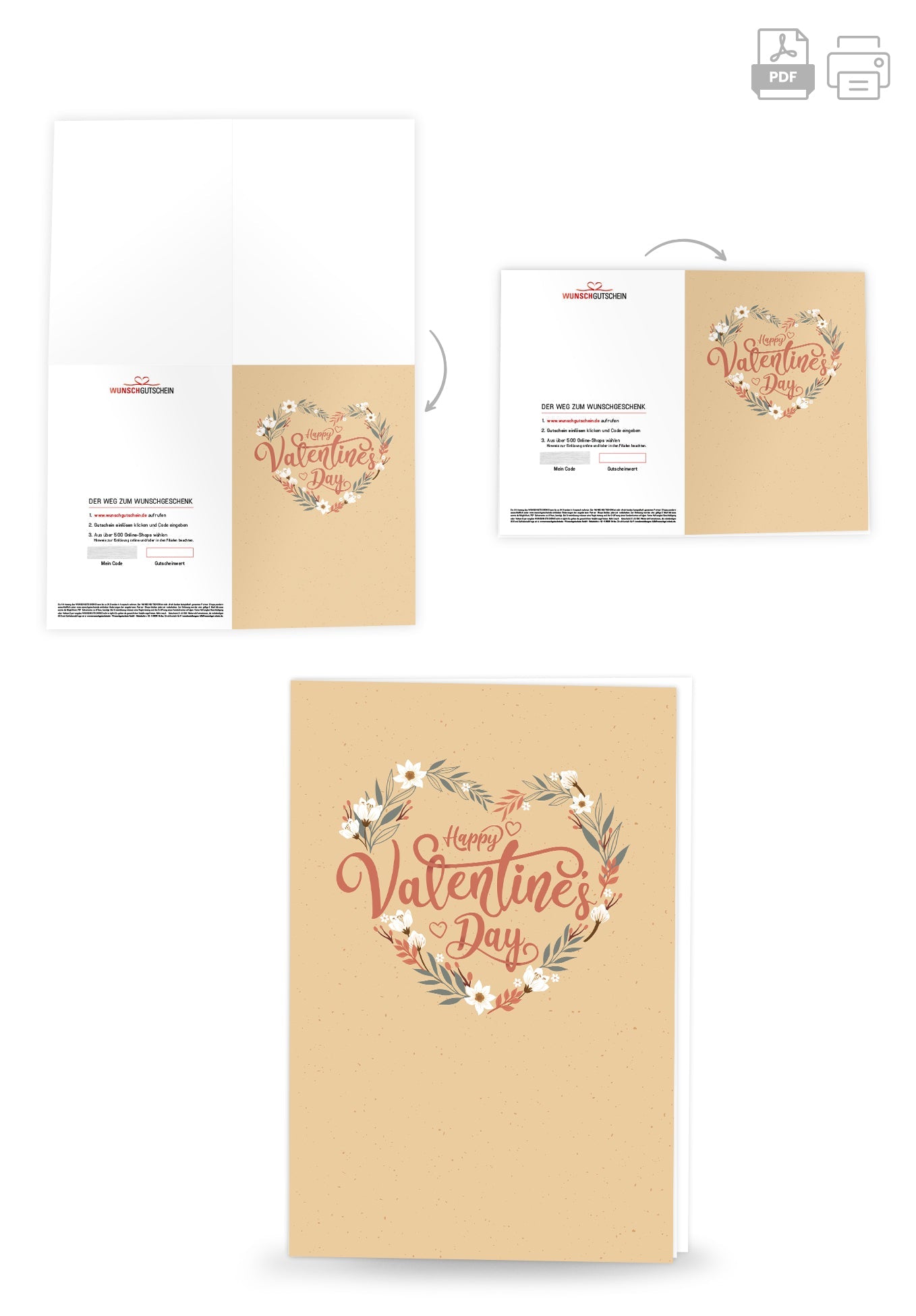 Wunschgutschein Happy Valentine's Day - Kranz – Geschenkgutschein Ansicht 4